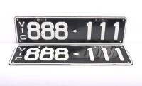 Six-digit Victorian Custom Numerical plates '888-111', sold with rights to display - 3