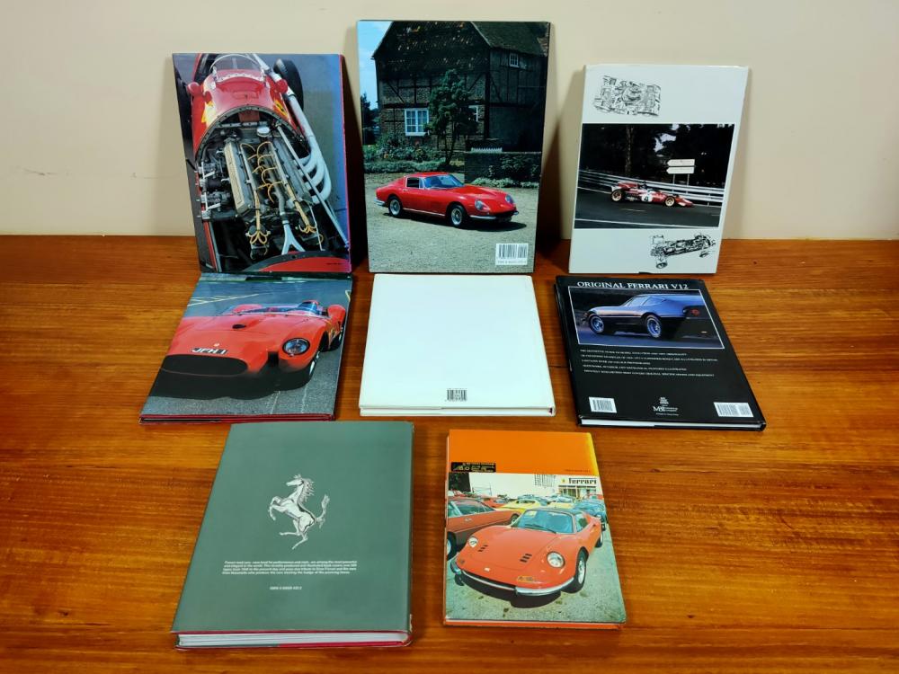 FERRARI: Eight hardcover Ferrari books covering the Ferrari. - Price