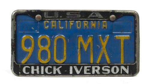 IVERSON: An original CHICK IVERSON number plate surround