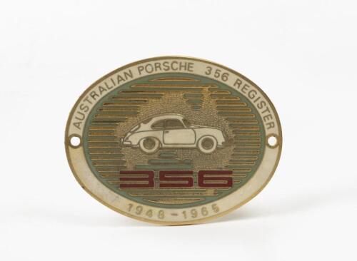 356: A brass 'AUSTRALIAN PORSCHE 356 REGISTER 1948 - 1965' brass badge