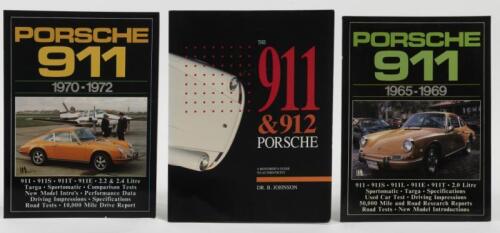 PORSCHE: Three Porsche related softcover publications. BROOKLANDS BOOKS 'PORSCHE 911 1965-1969' & 'PORSCHE 911 1970-1972' road tests and overview, both compiled by R.M. Clarke