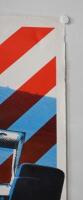 PORSCHE: A large superb 1980 'interscope PORSCHE' IndyCar poster. Poster depicts Interscope IR01 Porsche Ongais IndyCar that never raced - 2