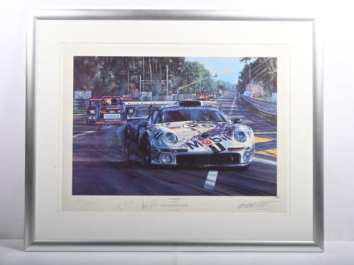 LE MANS 96: A framed and glazed Limited Edition print by Nicholas Watts titled "Le Mans 1996"