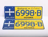 Victorian Special Interest Regional Ballarat plates '6998 B', sold with rights to display - 2