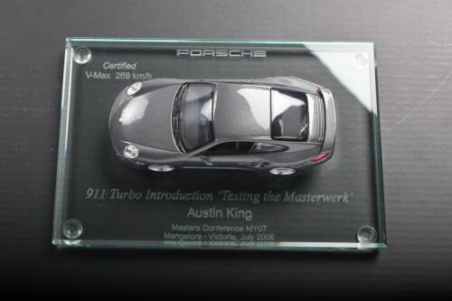 AUSTIN KING: A&nbsp;1:43 scale Paul's Model Art/MINICHAMPS Porsche 911 Turbo model. Presented to Austin King for '911 Turbo Introduction 'Testing the Masterwerk', Masters Conference MY07, Mangalore, Victoria July 2006