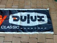 DULUX: A large Dulux Rally fabric flag. Measures 442cm wide, 81.5cm high - 2