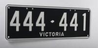 Six-Digit Victorian Custom Numeric plates '444-441', sold with rights to display - 2