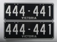Six-Digit Victorian Custom Numeric plates '444-441', sold with rights to display - 3