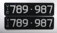 Six-digit Victorian Custom Numeric plates '789-987', sold with rights to display - 4