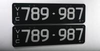 Six-digit Victorian Custom Numeric plates '789-987', sold with rights to display - 5