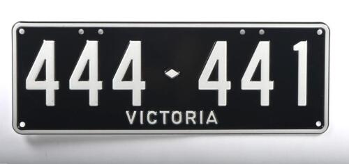 Six-Digit Victorian Custom Numeric plates '444-441', sold with rights to display