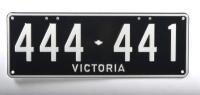 Six-Digit Victorian Custom Numeric plates '444-441', sold with rights to display