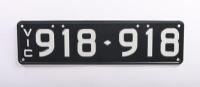 Six-digit Victorian Custom Numerical plates '918-918', sold with rights to display