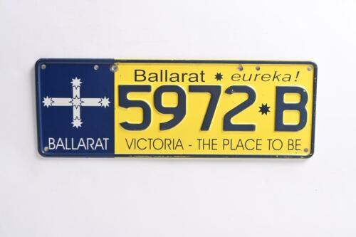 Victorian Special Interest Regional Ballarat plates '5972&nbsp;B', sold with rights to display