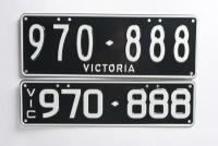 Six-digit Victorian Custom Numerical 'His & Hers' plate set '970-888' & '888-970', sold with rights to display - 4