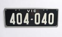 Six-digit Victorian Custom Numerical plates '404-040', sold with rights to display