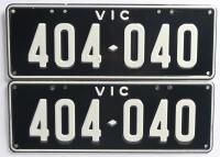 Six-digit Victorian Custom Numerical plates '404-040', sold with rights to display - 4