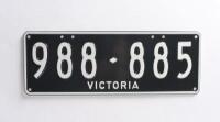 Six-digit Victorian Custom Numerical plates '988-885', sold with rights to display