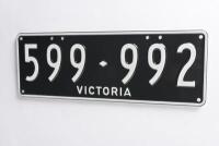 Six-digit Victorian Custom Numerical plates '599-992', sold with rights to display - 3