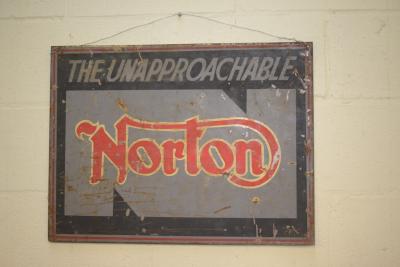 NORTON: An original Norton tin advertising sign