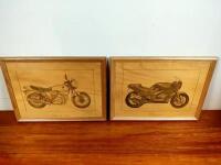 NORTON/HESKTH: Two hand etched timber drawings