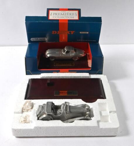 MATCHBOX: Two 1:43 scale Jaguar items produced by MATCHBOX in pewter. E TYPE & SS 100