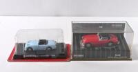 AUSTIN HEALEY: Two 1:43 scale Austin Healey models. CORGI CLASSICS AUSTIN HEALEY HARD TOP (02301) & Auto Plus AUSTIN HEALEY FROGEYES - 1959 in light blue - 3