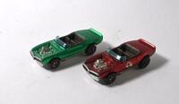 HOT WHEELS: Two 1970 Hot Wheels 'Redline' 'Light My Firebirds'. Red and Green - 2
