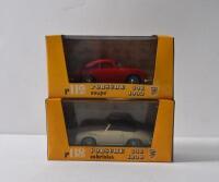 PORSCHE: Two 1:43 scale brumm Porsche 356 models. r118 PORSCHE 356 cabriolet 1950 & r119 PORSCHE 356 coupe 1952 - 2