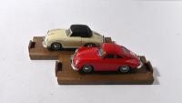 PORSCHE: Two 1:43 scale brumm Porsche 356 models. r118 PORSCHE 356 cabriolet 1950 & r119 PORSCHE 356 coupe 1952 - 4