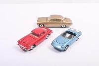ENGLISH CARS: Three Corgi Toys English models cars. No.318 Lotus Elan S2 "I've Got a Tiger in My Tank". Aston Martin D.B.4 & Jaguar MARK X Saloon models