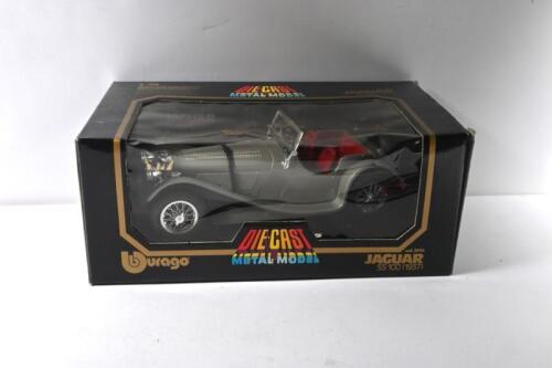 SS100: A Bburago 1:18 scale 1937 JAGUAR SS100 (cod.3006) in silver