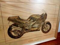 NORTON/HESKTH: Two hand etched timber drawings - 9