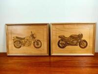 NORTON/HESKTH: Two hand etched timber drawings - 11