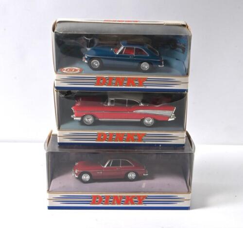 DINKY (MATCHBOX): Three Dinky (MATCHBOX) 1:43 scale models. Chevrolet & MG models