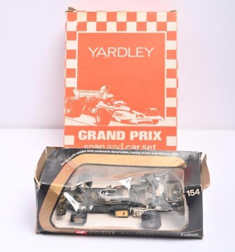 FORMULA 1: Two Corgi Toys Formula One models. YARDLEY GRAND PRIX soap and car set