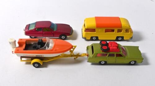 MATCHBOX: Four MATCHBOX King Size and Speed Kings models. K-23 MERCURY COMMUTER in lime green & K-33 CITROEN S.M in purple