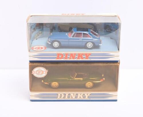 DINKY (MATCHBOX): Two DINKY (Matchbox) models. DY-1 1968 JAGUAR 'E' TYPE MK. 1.5 & DY-3 M.G.B. GT 1965