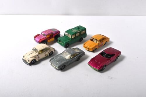 MATCHBOX: An assortment of Matchbox models in play worn condition. No15 VOLKSWAGEN BEETLE, No67 VOLKSWAGEN 1600TL & No75 FERRARI BERLINETTA