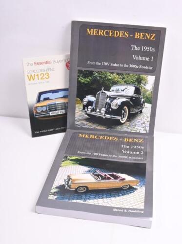 MERCEDES-BENZ: Three softcover publications related to Mercedes-Benz. 'MERCEDES-BENZ: The 1950s (Vol. 1) - From the 170V Sedan to the 300Sc Roadster' & 'MERCEDES-BENZ: The 1950s (Vol.2) - From the 180 Sedan to the 300SL Roadster', each authored by Bernd S