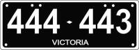 Six-digit Victorian Custom Numerical plates '444-443', sold with rights to display - 3