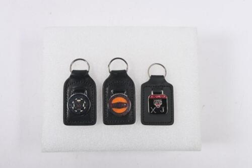 JAGUAR: Three Jaguar Leather Fobs. 'X.K. 140', 'XJ' and 'JAGUAR X' fobs