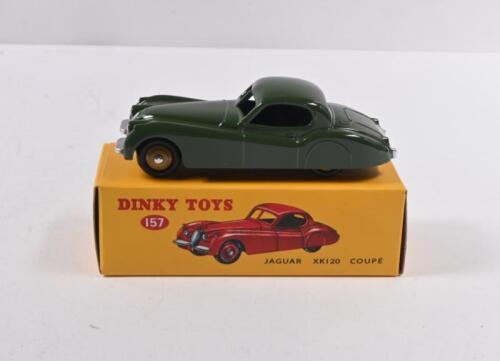 JAGUAR: A re-issued DINKY TOYS JAGUAR XK120 COUPE (157). Sage Green