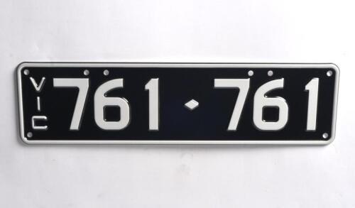 Six-digit Victorian Custom Numerical plates '761-761', sold with rights to display