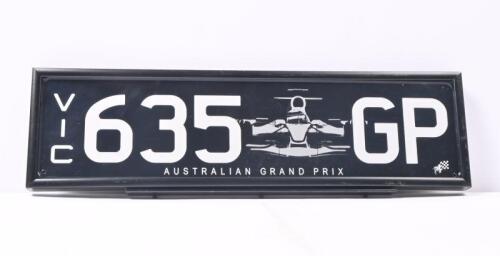 Australian Grand Prix&nbsp;Custom Victorian plates '635&nbsp;GP', sold with rights to display