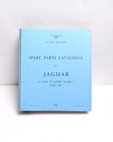 JAGUAR: An original March, 1972 JAGUAR SPARES DIVISION 'SPARE PARTS CATALOGUE for JAGUAR 3.4 AND 3.8 LITRE MARK 2 AND '340' (PUBLICATION No. J.34)
