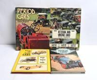 VINTAGE CARS: Four hardcover books detailing vintage cars. 'VETERAN AND VINTAGE CARS' by Peter Roberts
