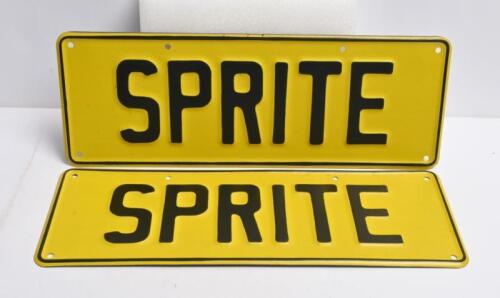 SPRITE: A set of yellow and black 'SPRITE' number plates