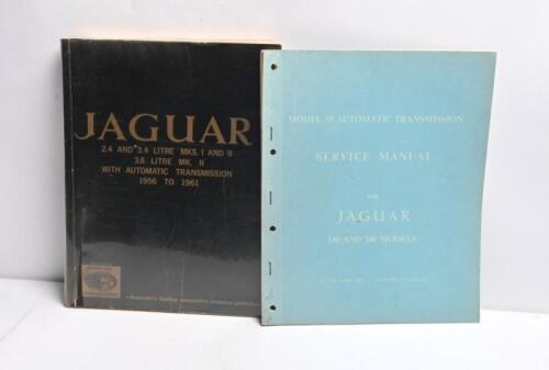 JAGUAR: Two Jaguar manuals. 'JAGUAR 2.4-3.4. MKS. I-11 - 3.8 MK. II - AUTOMATIC TRANSMISSION, 1956 TO 1961' manual & 'MODEL 35 AUTOMATIC TRANSMISSION SERVICE MANUAL FOR JAGUAR 240 AND 340 MODELS', SECTION FF, (Publication No. E. 150/2), as issued by JAGUA