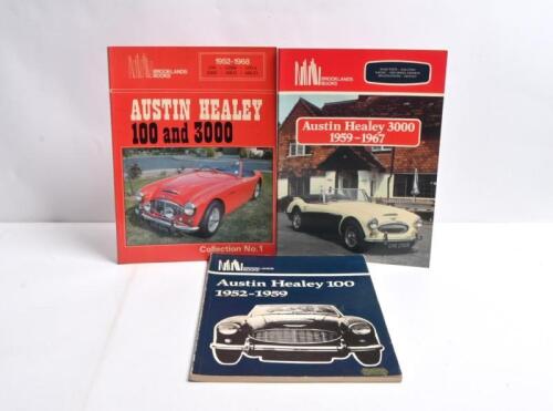AUSTIN HEALEY: Three softcover publications by BROOKLANDS BOOKS DETAILING Austin Healey. Titles include 'Austin Healey 100 1952-1959', 'AUSTIN HEALEY 3000 1959-1967' & 'AUSTIN HEALEY 100 and 3000, Collection No.1'